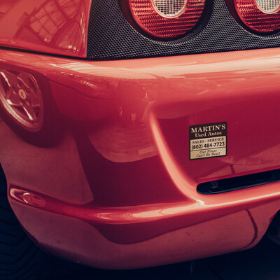 closeup of car sticker by leland